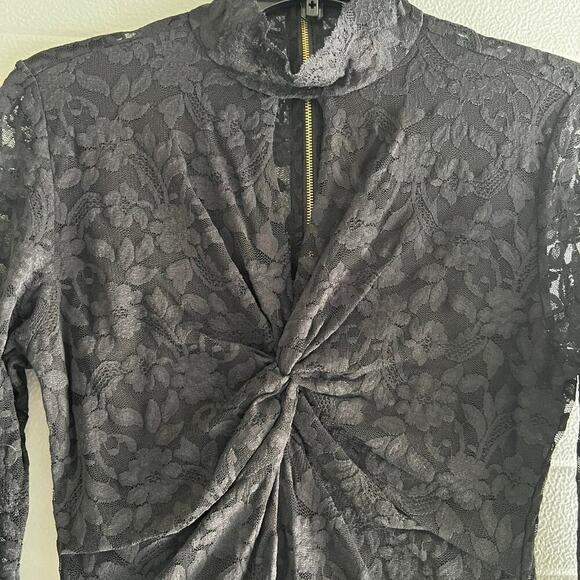 Black lace dress, armpit to armpit is 16”,  XS women's stretchy - Picture 4 of 11